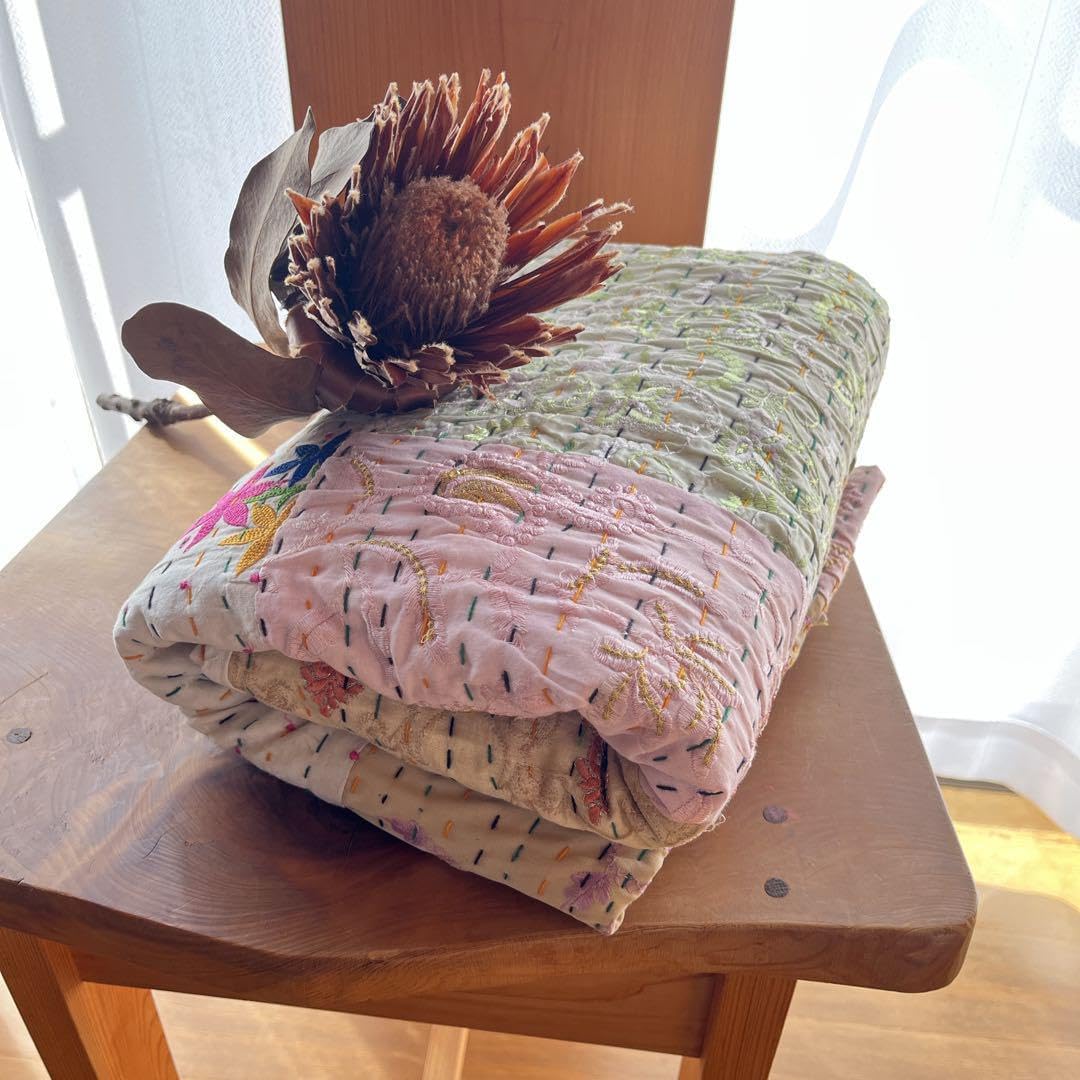 ꕥ未使用ꕥヴィンテージラリーキルト パッチワーク カンタキルトマルチ